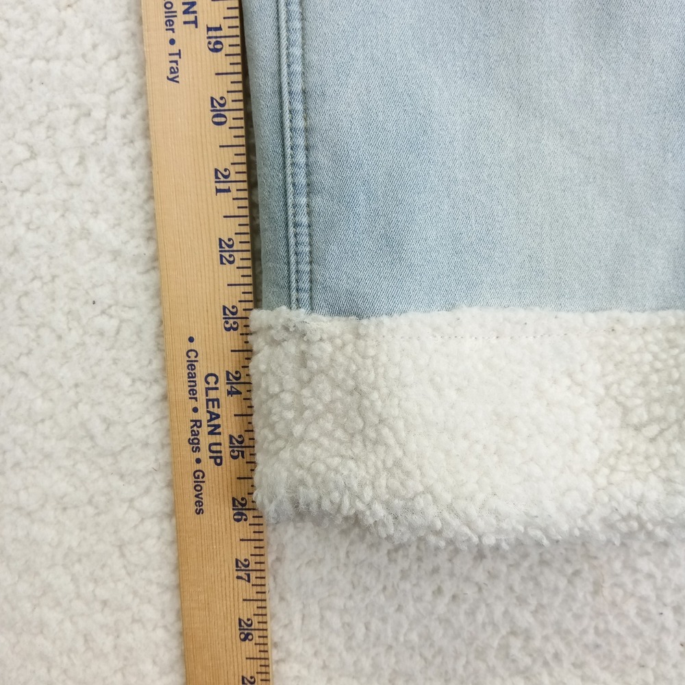 Instantfunk Lined Women Light Wash Straight Jeans Faux‎ Shearling Cuffs Blue XL - Picture 8 of 10